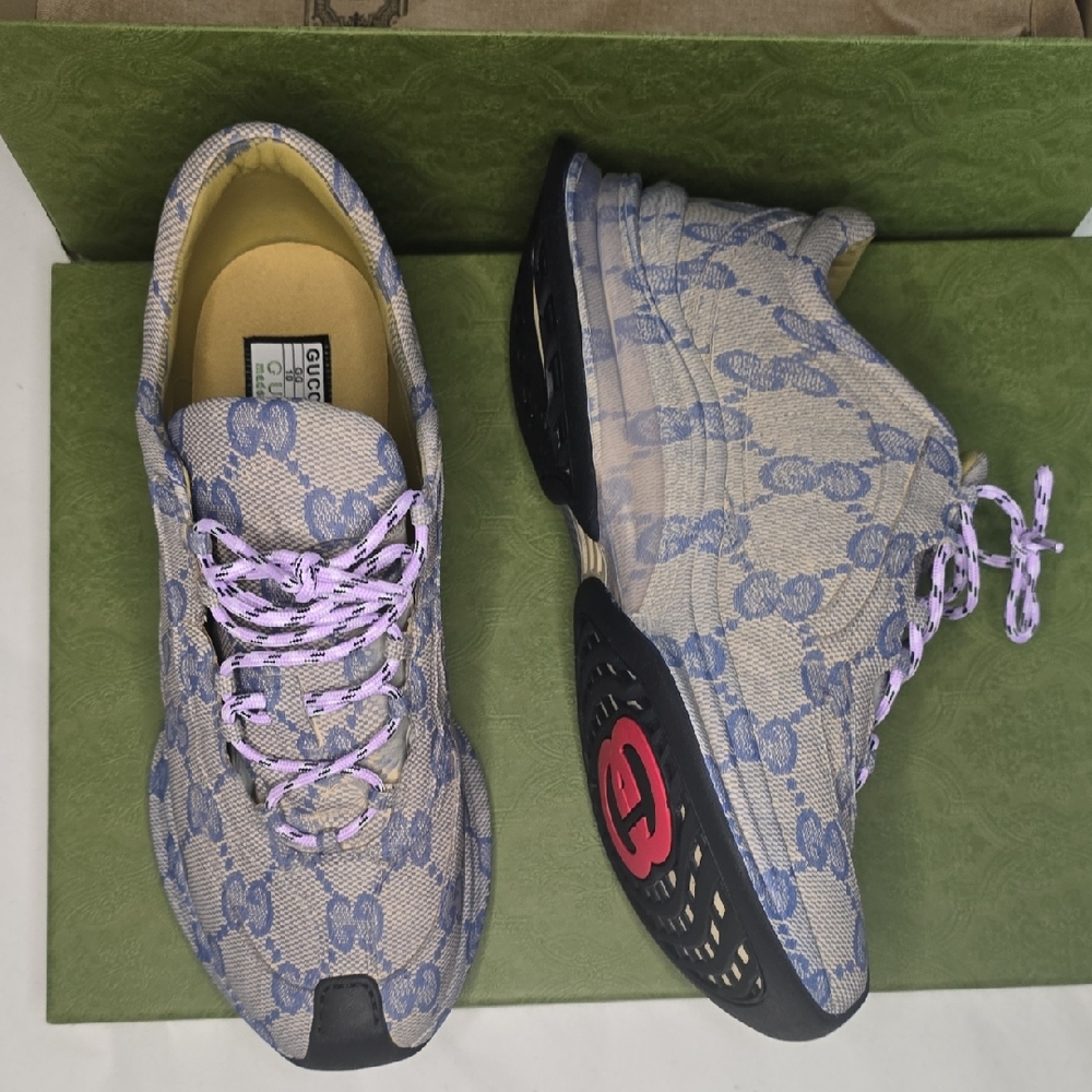 Gucci Men's Sneakers in Blue and Beige